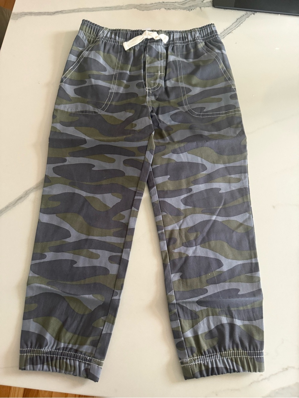 Toddler boy camo drawstring pants - Gray/Olive